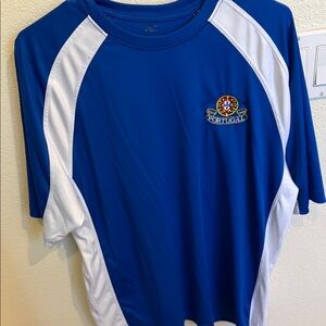 Portugal Men's Blue and White Short Sleeve Tee